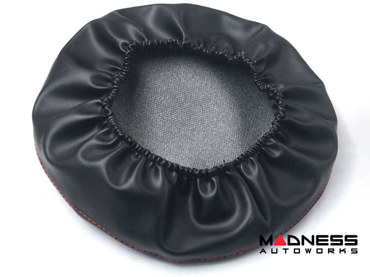 FIAT 500 Headrest Cover Set - Front - Black - 500 Logo w/ Italian Theme